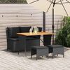 vidaXL Set da Pranzo da Giardino 4 pz con Cuscini Nero in Polyrattan