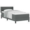 vidaXL Letto a molle con testiera Grigio scuro 190 x 90 cm Tessuto