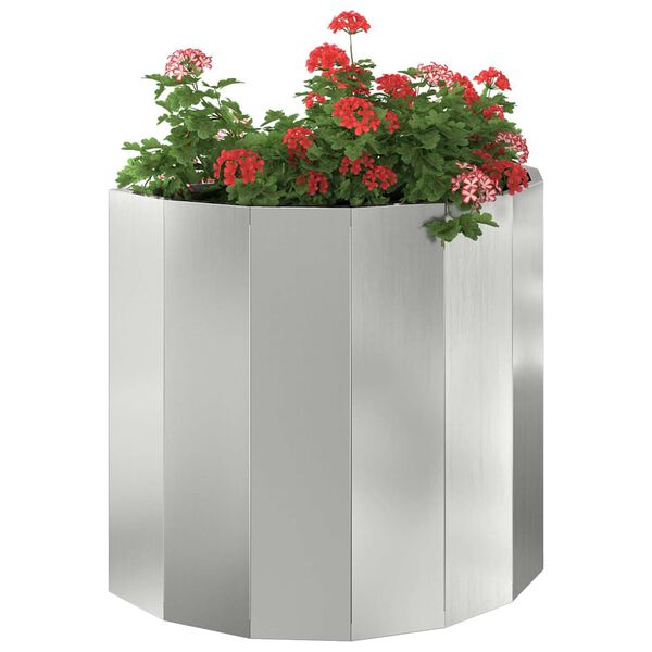 vidaXL Fioriera Argento 60 x 30 x 50 cm Acciaio zincato