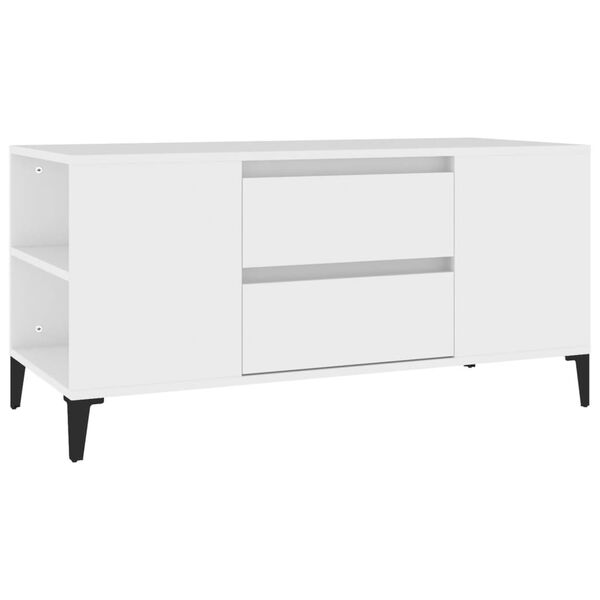 vidaXL Mobile Porta TV Bianco 102x44,5x50 cm in Legno Multistrato