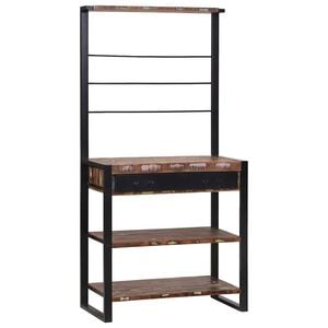 vidaXL Scaffale da cucina Multicolore e nero 80 x 40 x 160 cm