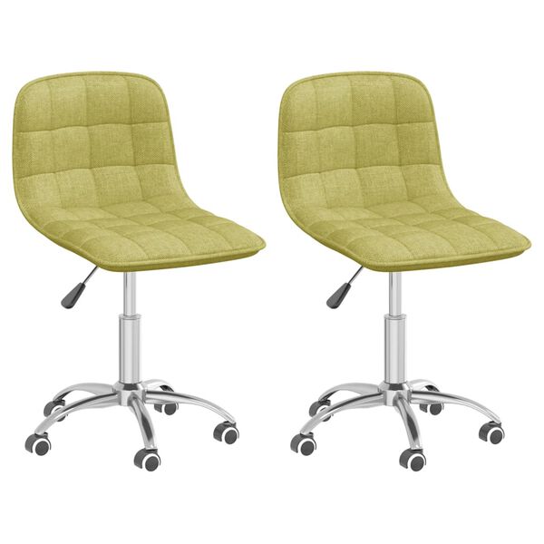vidaXL Sedie da Pranzo Girevoli 2 pz Verdi in Tessuto