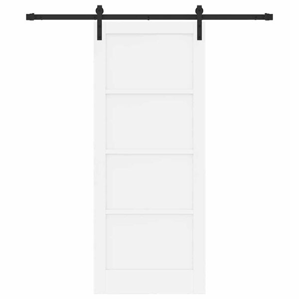 vidaXL Porta scorrevole Bianco e Nero 83 x 202 cm Pino massello