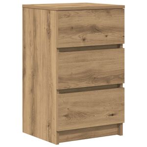 vidaXL Comodino con 3 Cassetti Rovere Artigianale 39x35x65 cm