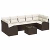 vidaXL Set Divano da Giardino 8 pz Marrone polyrattan
