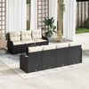 vidaXL Set Divano da Giardino Nero 55 x 55 x 37 cm polyrattan