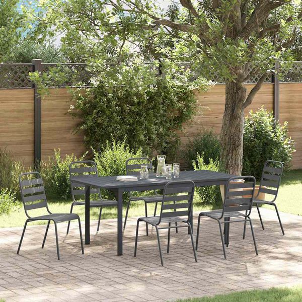 vidaXL Set da Pranzo per Giardino 7 pcs Antracite