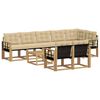 vidaXL Set di divani da esterno 9 pz 8-Posti Bianco e Beige