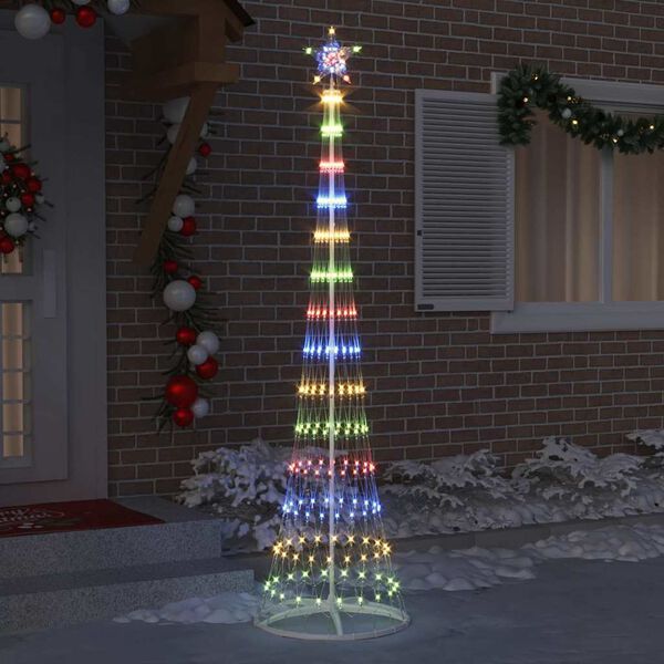 vidaXL Albero di Natale LED Multicolore 70 x 70 x 250 cm Metallo