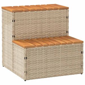 vidaXL Bordo per Vasca Idromassaggio Beige Polyrattan&Massello Acacia