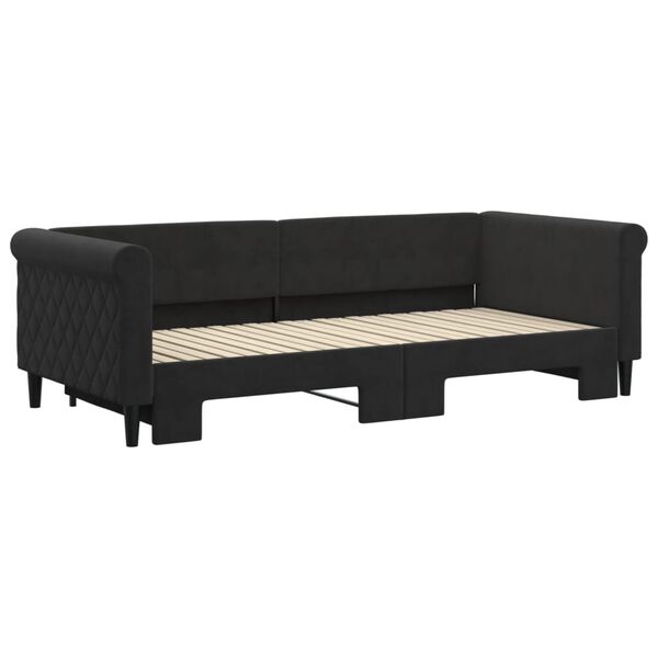 vidaXL Divano Letto con Letto Estraibile Nero 90x200 cm in Velluto