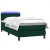 vidaXL Letto a Molle con Materasso e LED Verde Scuro 80x220 cm Velluto
