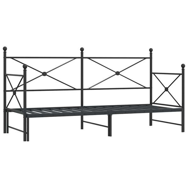 vidaXL Divano Letto Estraibile senza Materasso Nero 75x190 cm Acciaio