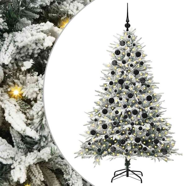 vidaXL Albero di Natale Artificiale Pre-illuminato con Set di Palline