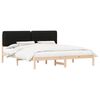 vidaXL Letto con Testiera Rivestita Nero 200 x 200 cm Pino massello