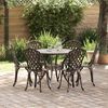 vidaXL Set da Pranzo per Giardino 7 pcs Bronzo 90 x 90 x 75 cm