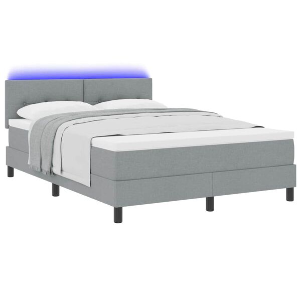 vidaXL Letto a molle con materasso Grigio chiaro 140 x 190 cm Tessuto