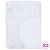 vidaXL Lenzuola con Angoli Impermeabili 2 pz Cotone 100x200 cm Bianco