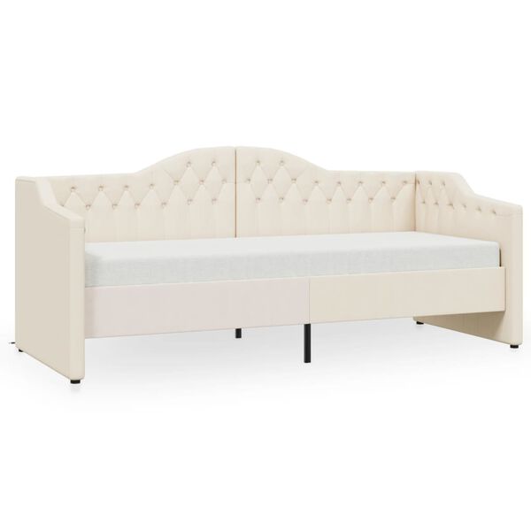 vidaXL Dormeuse con Materasso USB Crema in Tessuto 90x200 cm