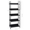 vidaXL Scaffale Libri 5 Ripiani Nero 60x27,6x128,5cm Legno Multistrato