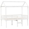 vidaXL Letto a Soppalco con Tetto Bianco 90x200 cm in Legno di Pino