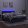 vidaXL Letto a Molle con Materasso e LED Grigio Scuro 140x200 cm