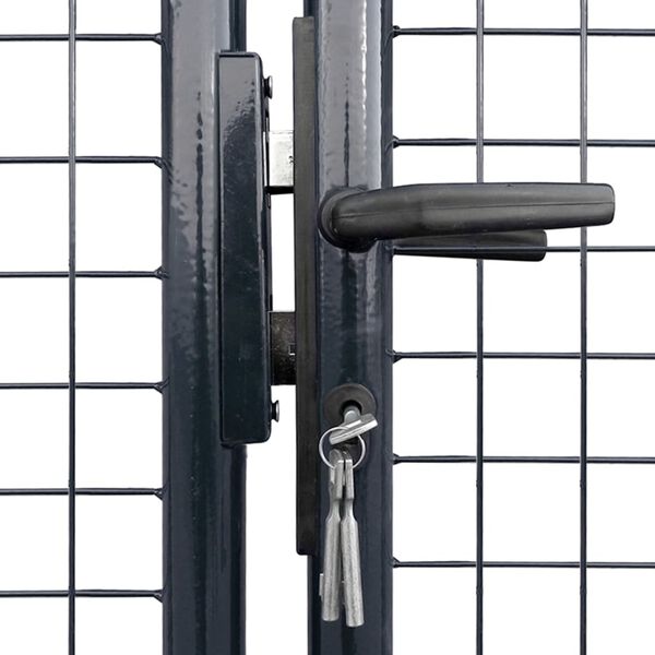 vidaXL Cancello da Giardino in Rete di Acciaio Zincato 400x150 cm Grigio