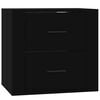 vidaXL Comodino a Muro Nero 50x36x47 cm