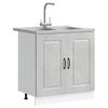 vidaXL Mobile da cucina Kalmar Grigio cemento 80 x 46 x 81,5 cm