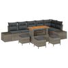vidaXL Set Divano da Giardino con cuscino 10 pcs Grigio polyrattan