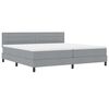 vidaXL Letto a molle con materasso Grigio chiaro 200 x 200 cm Tessuto
