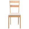 vidaXL Sedie da Pranzo con Cuscini 2 pz Naturale Legno Massello Hevea