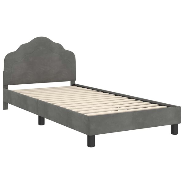 vidaXL Struttura letto bambini con testata Grigio scuro 90 x 190 cm
