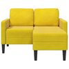 vidaXL Divano 2 Posti con Chaise longue a L Giallo 125 cm Velluto