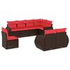 vidaXL Set Divani da Giardino 8 pz con Cuscini Marrone in Polyrattan