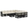 vidaXL Set Divano da Giardino 12 pz Nero polyrattan