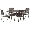 vidaXL Set da Pranzo per Giardino 5 pcs Bianco Alluminio