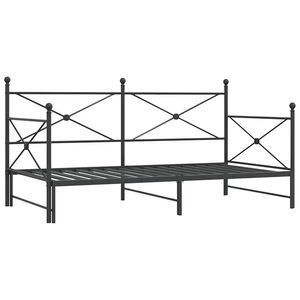 vidaXL Divano Letto Estraibile senza Materasso Nero 100x200 cm Acciaio