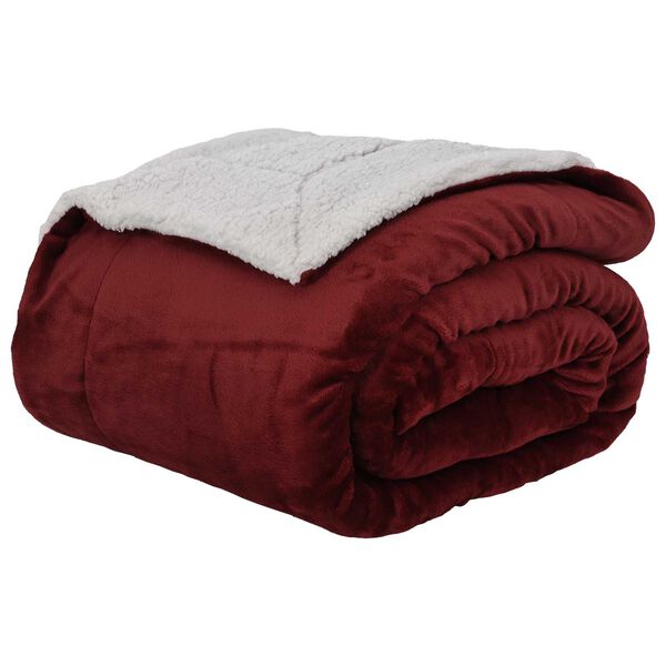 vidaXL Coperta Rosso Bordeaux 220 x 240 cm Panno