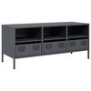vidaXL Mobile TV Antracite 101,5x39x43,5 cm Acciaio Laminato a Freddo