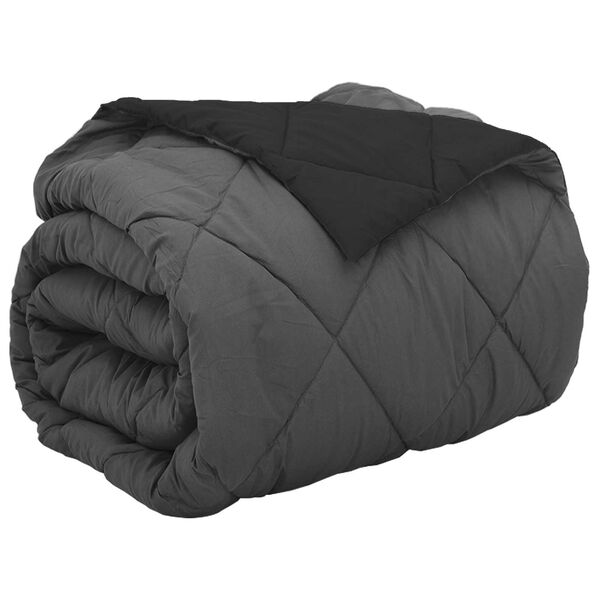 vidaXL Piumone Completo Annuale Nero e antracite 220 x 200 cm