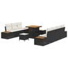 vidaXL Set Divano da Giardino 10 pz 9-Numero di posti Nero e Crema