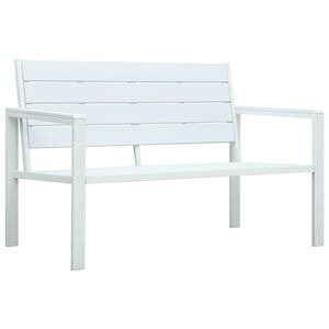 vidaXL Panchina da Giardino 120 cm in HDPE Bianca con Aspetto Legno