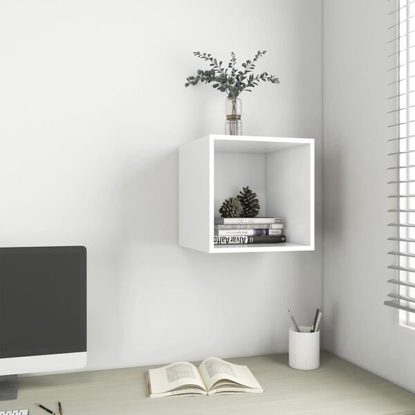 vidaXL Armadietto a Muro Bianco 37x37x37 cm in Legno Multistrato