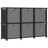 vidaXL Mobile con 6 Scatole a Cubo Nero 103x30x72,5 cm in Tessuto