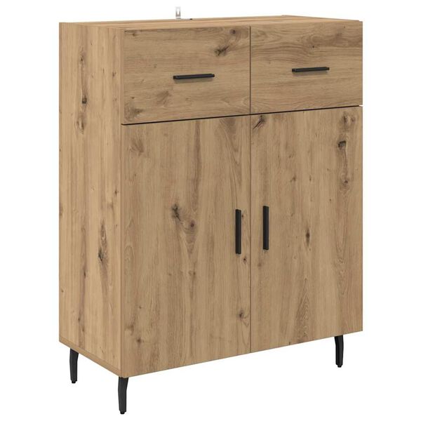 vidaXL Credenza Rovere artigianale 69,5 x 34 x 90 cm Legno multistrato
