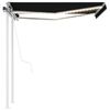 vidaXL Tenda Automatica con Sensore Vento e LED 3x2,5 m Antracite