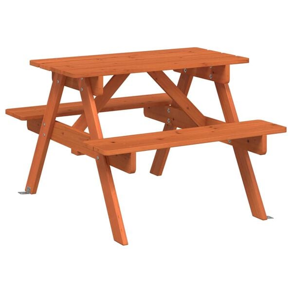 vidaXL Tavolo da Picnic per 4 Bambini con Foro Ombrellone Legno Abete