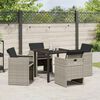 vidaXL Set da Pranzo per Giardino 5 pcs Grigio chiaro polyrattan