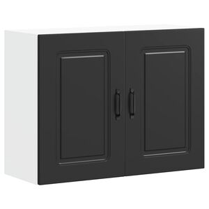 vidaXL Pensile da Cucina Kalmar Nero in Legno Multistrato